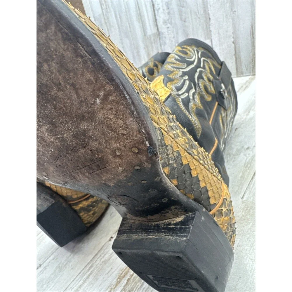 Los Altos Buttercup Python J-Toe Mens 7 EE Handmade Leather Exotic Cowboy Boots